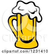 Clipart Of A Frothy Mug Of Beer 13 Royalty Free Vector Illustration
