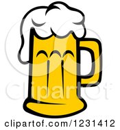 Clipart Of A Frothy Mug Of Beer 4 Royalty Free Vector Illustration