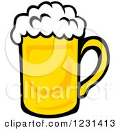 Clipart Of A Frothy Mug Of Beer 3 Royalty Free Vector Illustration