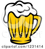 Clipart Of A Frothy Mug Of Beer 12 Royalty Free Vector Illustration