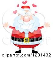 Clipart Of A Loving Santa Claus Royalty Free Vector Illustration