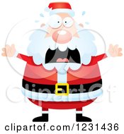 Clipart Of A Screaming Santa Claus Royalty Free Vector Illustration