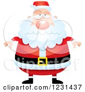 Clipart Of A Depressed Santa Claus Royalty Free Vector Illustration