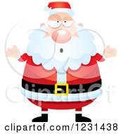 Clipart Of A Careless Shrugging Santa Claus Royalty Free Vector Illustration
