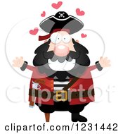 Clipart Of A Loving Pirate Captain Wanting A Hug Royalty Free Vector Illustration