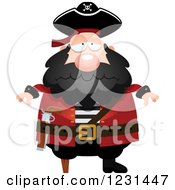 Clipart Of A Depressed Pirate Captain Royalty Free Vector Illustration