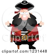 Clipart Of A Careless Shrugging Pirate Captain Royalty Free Vector Illustration by Cory Thoman