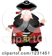 Clipart Of A Friendly Waving Pirate Captain Royalty Free Vector Illustration by Cory Thoman
