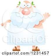 Clipart Of A Friendly Waving Greek Man Royalty Free Vector Illustration by Cory Thoman