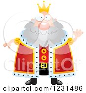 Clipart Of A Friendly Waving King Royalty Free Vector Illustration
