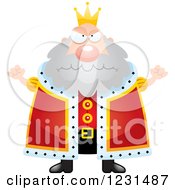 Clipart Of A Mad King Royalty Free Vector Illustration