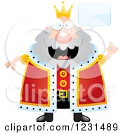 Clipart Of A Happy Talking King Royalty Free Vector Illustration