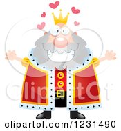Clipart Of A Loving King Wanting A Hug Royalty Free Vector Illustration