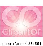 Clipart Of A Pink Background Of Hearts And Rays Royalty Free Vector Illustration