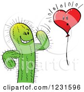Poster, Art Print Of Spiky Cactus And Scared Heart Balloon