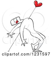 Clipart Of A Man Being Stabbed With A Heart Royalty Free Vector Illustration