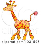 Poster, Art Print Of Happy Giraffe Spotted With Hearts