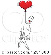 Poster, Art Print Of Man Hung By A Heart Balloon