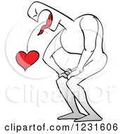 Clipart Of A Man Coughing Or Vomiting Up A Heart Royalty Free Vector Illustration
