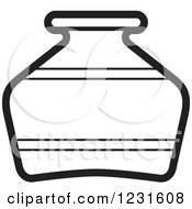 Clipart Of A Black And White Pottery Jug Icon Royalty Free Vector Illustration