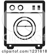 Black And White Washing Machine Icon
