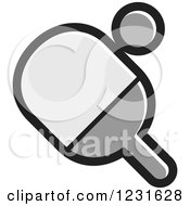 Grayscale Table Tennis Paddle And Ball Icon