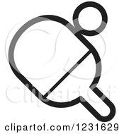 Clipart Of A Black And White Table Tennis Paddle And Ball Icon Royalty Free Vector Illustration