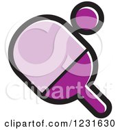 Clipart Of A Purple Table Tennis Paddle And Ball Icon Royalty Free Vector Illustration