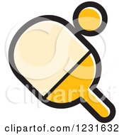 Yellow Table Tennis Paddle And Ball Icon
