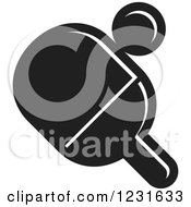 Black And White Table Tennis Paddle And Ball Icon 2