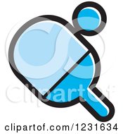Poster, Art Print Of Blue Table Tennis Paddle And Ball Icon