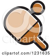 Poster, Art Print Of Brown Table Tennis Paddle And Ball Icon