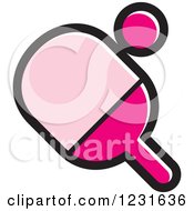 Clipart Of A Pink Table Tennis Paddle And Ball Icon Royalty Free Vector Illustration by Lal Perera