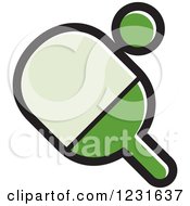 Clipart Of A Green Table Tennis Paddle And Ball Icon Royalty Free Vector Illustration