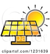 Poster, Art Print Of Sun Over An Orange Solar Panel Icon