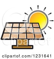 Poster, Art Print Of Sun Over A Brown Solar Panel Icon