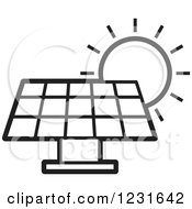 Poster, Art Print Of Black And White Sun Over A Solar Panel Icon
