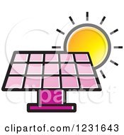 Poster, Art Print Of Sun Over A Pink Solar Panel Icon