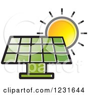 Poster, Art Print Of Sun Over A Green Solar Panel Icon