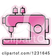Clipart Of A Pink Sewing Machine Icon Royalty Free Vector Illustration