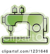 Clipart Of A Green Sewing Machine Icon Royalty Free Vector Illustration by Lal Perera