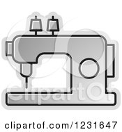 Clipart Of A Silver Sewing Machine Icon Royalty Free Vector Illustration by Lal Perera