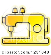 Clipart Of A Yellow Sewing Machine Icon Royalty Free Vector Illustration by Lal Perera
