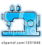 Clipart Of A Blue Sewing Machine Icon Royalty Free Vector Illustration by Lal Perera