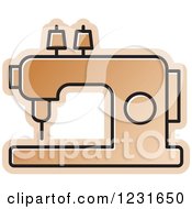 Clipart Of A Brown Sewing Machine Icon Royalty Free Vector Illustration