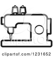 Clipart Of A Black And White Sewing Machine Icon Royalty Free Vector Illustration