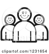 Poster, Art Print Of Black And White Happy People Icon