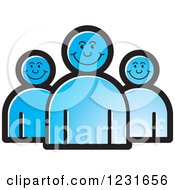 Poster, Art Print Of Blue Happy People Icon