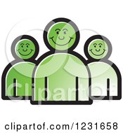 Poster, Art Print Of Green Happy People Icon
