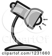 Clipart Of A Gray Desk Lamp Icon Royalty Free Vector Illustration by Lal Perera